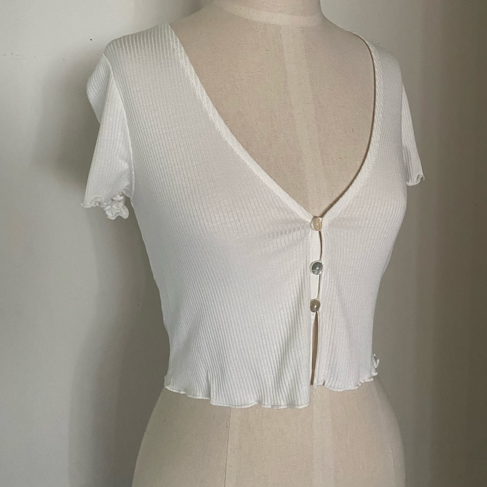 Mini Ribbed Crop Top Short Sleeve - Picture 4 of 8